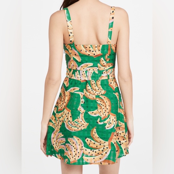 FARM RIO Green Raining Bananas Mini Dress in Perfect Condition - Picture 5 of 5